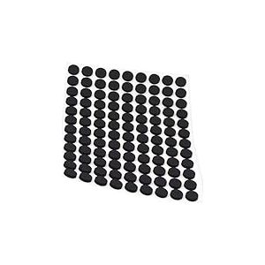 Adsamm® / 108 x Patins antidérapants Autocollants en Caoutchouc cellulaire EPDM/ø 10 mm/Noir/Rond/Patins antidérapants de 2,5 mm d'épaisseur