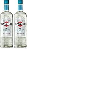 MARTINI Bianco Apéritif Vermouth Blanc, 14,5% vol., 100cl / 1L, Vermouth Italien infusé aux herbes et fleurs aromatiques (Lot de 2)