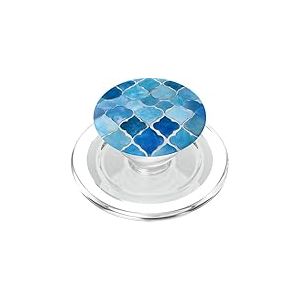 Carrelage marocain Bleu clair Floral Oriental Art Trendy Vintage PopSockets PopGrip pour MagSafe