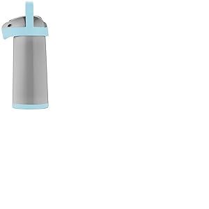 Helios Airpot Bouteille Isotherme à Pompe Gris/Bleu Clair 1,9 l – 6 h au Chaud – Garde Les Boissons Chaudes et Froides – Dosage Facile avec Levier de Pompe – Mécanisme Rotatif à 360° – Robuste et