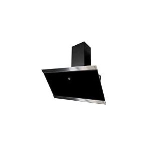 Hotte aspirante Respekta/Hotte inclin&eacute;e de 90 cm/&Eacute;cran en verre avec cadre en acier inoxydable noir/Fonction d'extraction et de recyclage de l'air / CH89090S / A++ / 39-59 dB