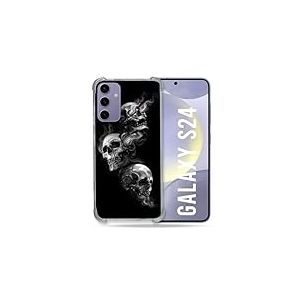 Cokitec Coque Renforcée pour Samsung Galaxy S24 Tete de Mort Triple