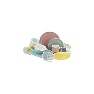 CreaTable, 23585, Série PASTELLO, service de vaisselle, ensemble de 16 pièces.