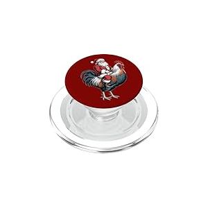Chapeau de P&egrave;re No&euml;l r&eacute;tro Coq Vintage Poulet PopSockets PopGrip pour MagSafe