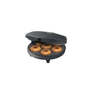 Bestron Appareil à donuts, Mini-Machine à Donuts pour 7 petits Donuts, inclut Témoin de Cuisson & Revêtement Antiadhésif, 700 Watts, Couleur: Noir Mat