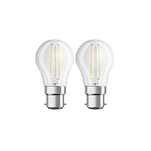 Osram Ampoule LED | Culot: B22d | Blanc chaud | 2700 K | 4 W | &eacute;quivalent &agrave; 40 W | LED Retrofit CLASSIC P, Clair (Lot de 2)