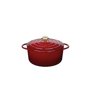 K&uuml;chenprofi Cocotte en fonte avec couvercle rond, M&eacute;doc, 26 cm, cocotte, plat &agrave; grain, four hollandais, casserole &agrave; pain, &eacute;maill&eacute;e, pour tous les types de feux (y compris induction), pour braiser,