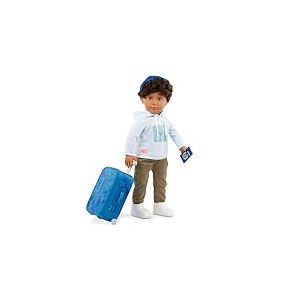 Our Generation - Poupée garçon de 46 cm - Yeux Noisette et Cheveux Bruns bouclés réalistes - Bagages roulants et Accessoires de Voyage - Jouer à Faire Semblant - Jouets pour Enfants de 3 Ans et +