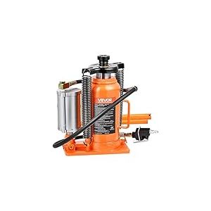 VEVOR Cric Bouteille Hydraulique et Pneumatique Capacit&eacute; 20 T, Cric de Levage pour Voiture Plage 26-49,5 cm, avec Pompe, pour Entretien R&eacute;paration Automobile SUV Camion, Atelier Garage, Orange
