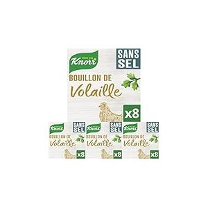 Knorr - Bouillon de Volaille sans Sel - Riche en Goût - sans Colorant - 8 Tablettes (Lot de 4)