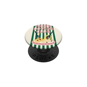 Assiette à spaghetti rétro gourmande pour amateurs de pâtes PopSockets PopGrip Adhésif