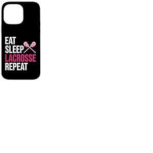 Eat Sleep Lacrosse Repeat Lacrosse Coque pour iPhone 14 Pro Max