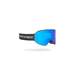 Black Crevice Masque de Ski avec Verres cylindriques Adulte (Unisexe), Noir/Bleu Revo, Standard