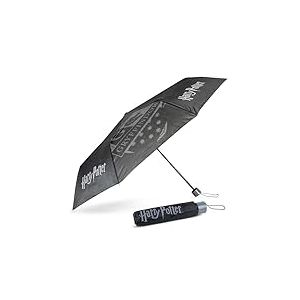 BONNYCO Parapluie Pliant Harry Potter. Parapluie Homme et Femme Noir pour Sac, Sac a Dos, Voyage. Umbrella Anti Tempete avec Structure Renforc&eacute;e, Ombrelle Femme de Poche, Cadeau Original