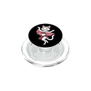 Danseuse de chat blanc dansant le ventre pour maman, femme, fille et enfant PopSockets PopGrip pour MagSafe