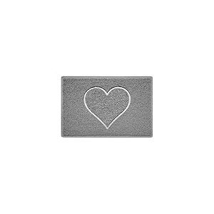 Nicoman Cœur Paillasson Lavable en Relief Vinyle Boucles d'entrée Tapis Lavable de Bienvenue -(Utilisez-Le Uniquement à l'extérieur),Petit (60x40cm), Gris