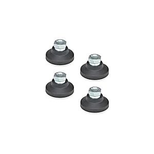 Ganter Norme Éléments GN 343.3 de M6–25 A – Pieds poignet avec filetage femelle, noir, lot de 4