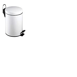 Premier Housewares 0506422 Poubelle à Pédale et Godet Intérieur en Plastique Blanc 3 L