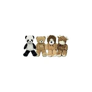 Peluche géante de 80 cm – Tissu Polyester Ultra Doux, 4 modèles Assortis (Lion, Girafe, Panda, Ours) – Doudou pour bébés de 0 Mois et Plus