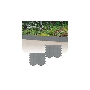 GARDENIX Bordure de pelouse Facile à Installer - en Plastique Gris - 5,15 m - sans Creuser - Bordure de Parterre en Plastique recyclé - Flexible et Durable - Fabriquée dans l'UE