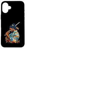 Anime de samoura&iuml; Afro-am&eacute;ricain, Dessin anim&eacute;, Guerrier Bushido Japonais Coque pour iPhone 16 Plus