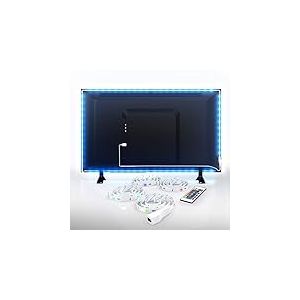 B.K.Licht Ruban LED TV, 2M, auto-adh&eacute;sif, 16 Couleurs, avec c&acirc;ble USB, LED Strip Pour T&eacute;l&eacute; avec T&eacute;l&eacute;commande, Pour t&eacute;l&eacute;viseur de 40 &agrave; 60 pouces, r&eacute;tro&eacute;clairage TV, effets lumineux