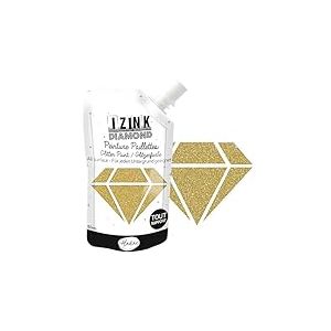 Aladine - Izink Diamond Dor&eacute; 80 ml - Peinture Paillet&eacute;e - Pour Tout Support : Papier, Tissu, B&eacute;ton, M&eacute;tal, Bois - DIY et Loisirs Cr&eacute;atifs - D&eacute;co Brillante - Or M&eacute;tallique - 80835