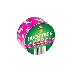 DUCK TAPE Ruban adhésif créatif Unicorns 100-45 – Ruban adhésif rose pour bricolage, décoration et création – Dimensions : 48mm x 9,1m – Couleur rose et motifs Licorne