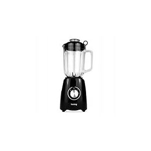 Huslog Blender 1200W, Bol Verre 1,5L, 6 Lames Inox, 2 Vitesses + Pulse, Fonction Ice-Crush, Ouverture Couvercle, Protection Surchauffe, Mixeur Puissant pour Fruits et Légumes, Noir