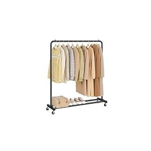 SONGMICS Portant &agrave; V&ecirc;tements, sur Roulettes, Portemanteau Mobile, 2 Roulettes avec Freins, Chambre, Charge Maximale 50 kg, 38 x 110 x 141,5 cm, Noir d&rsquo;Encre HSR016BH01