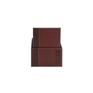 SECURIT - Set de 20 Porte-Menu Trendy Line avec Pr&eacute;sentoir - 1 Insert Fixe Double Face = 4 Pages A4 - Possibilit&eacute; d'Ajouter des Inserts - pour Caf&eacute;, Bar, Restaurant - Similicuir PU - Coloris Bordeaux