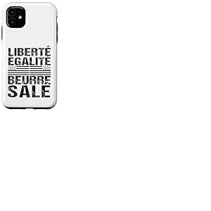 Coque pour iPhone 11 Liberté Égalité Beurre Salé Humour Breton Cadeau Bretagne