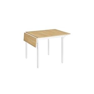 VASAGLE Table de Salle &agrave; Manger Pliable, Table de Cuisine Extensible, Bureau, pour 2 &agrave; 4 Personnes, Rectangulaire, avec Abattants, pour Petits Espaces, Couleur Ch&ecirc;ne Naturel et Blanc Nuage KDT077Y01
