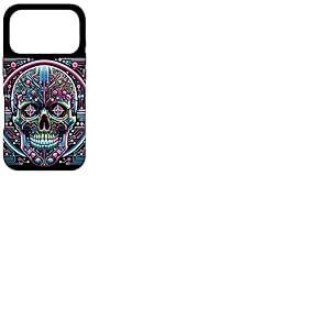 Vaporwave T&ecirc;te de Mort Cyberpunk ann&eacute;es 80 90 Style r&eacute;tro Halloween Coque pour iPhone 17 Pro