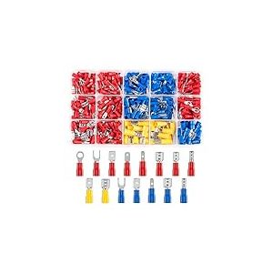 280 pièces Cosses Electriques a Sertir, 15 types Cosses Electriques 0,5 à 6,0 mm², Connecteurs à Sertir, Assortiment de Cosses Plates et Rondes pour Voiture Auto Moto Electriques