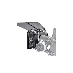 Tilta Matte Box pour Studio Cinima Caméras, 3 Pcs 4x5.65 Cadre de Filtre avec 5 Anneaux d'Adaptateur d'objectif (134/114/110/95/80mm) Drapeau Supérieur 5 Pcs Avant Mat 15mm Tige Adaptateur MB-T12