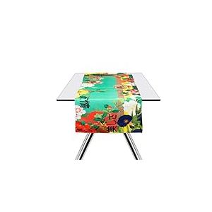 Excelsa Furisode Chemin de Table 60 % Coton, 40 % Polyester, 45 x 140 cm, décoration Orientale