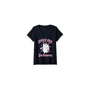 Licorne J'peux Pas J'ai Licorne Adultes T-Shirt avec Col en V