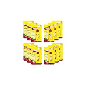 Carmex Cherry Tube Baume &agrave; l&egrave;vres hydratant et apaisant pour l&egrave;vres gerc&eacute;es avec protection solaire, vaseline, vitamine E et cire d'abeille - 12 x 10 g