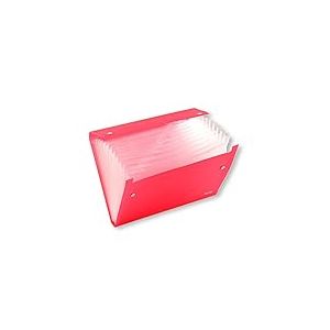 ARPAN ST-9604 Porte-documents extensible A4 avec 13 poches à soufflet et fermeture à bouton Rose