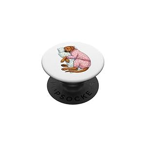 Adorable Chien Rhodesian Ridgeback endormi en Pyjama Art du Coucher PopSockets PopGrip Adh&eacute;sif