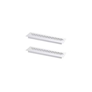 ALUSFERA Grille Aeration - 60 x 245 mm - Grille Aeration Rectangulaire Pour le Mobilier - Grille d'aération en Aluminium - Accessoires Pour Meubles - Grille Aération - 2 Pièce - Aluminium