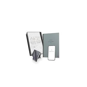 Rocketbook Core Carnet de Notes à Spirales Réutilisable, Taille Executive 15 cm x 22,4 cm, Gris - Pointillé, Connecté à l’Application, Effaçable, Durable, École, Travail et Projets Créatifs