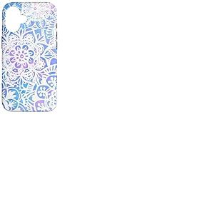 Joli Motif Mandala Pastel Roses Bleu Floral henn&eacute; Coque pour iPhone 16