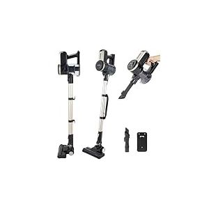 Aspirateur Turbo Petra PF01625VDE - brosse à plancher LED, se convertit en portable, comprend un support mural, 600 ml, filtre HEPA, Rangement de cordon de 6m, brosse plate 2 en 1, brosse LED pour sol