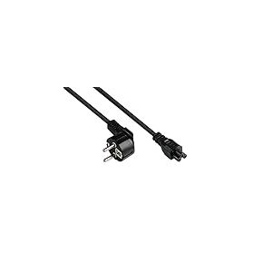 Good Connections P0105-S050 Câble d'alimentation Type E+F (CEE 7/7 coudé) vers C5 (Droit), câble d'alimentation pour Ordinateur Portable, Moniteur, 0,75 mm2 Noir