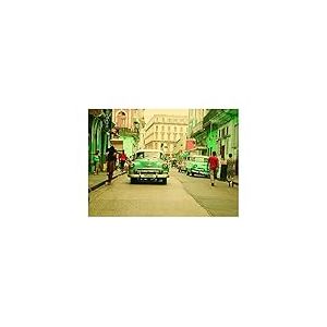 Komar Tableau mural | Cuba Rush | Poster pour salon, chambre à coucher Décoration artistique de voiture ancienne, Cadillac, multicolore | sans cadre | P122C-40 x 30 | Dimensions : 40 x 30 cm (largeur x hauteur)