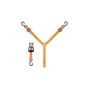 Sangle de Pneu de Secours, Sangle en Y &agrave; cliquet &agrave; 3 Points pour UTV, VTT, Camion de Toit de Voiture, Sangle d'arrimage r&eacute;glable de 3,8 cm de Large sur la Roue avec 3 Crochets de s&eacute;curit&eacute;