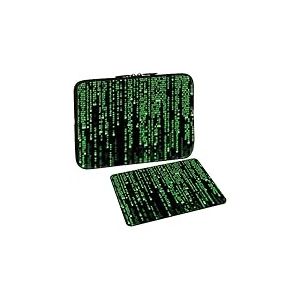 PEDEA Motif Housse de Protection pour Ordinateur Portable jusqu'à 39,6 cm avec Tapis de Souris, Grenouille Vert 15.6 inch with Mouse Pad Matrice