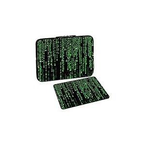 PEDEA Motif Housse de Protection pour Ordinateur Portable jusqu'à 39,6 cm avec Tapis de Souris, Grenouille Vert 15.6 inch with Mouse Pad Matrice